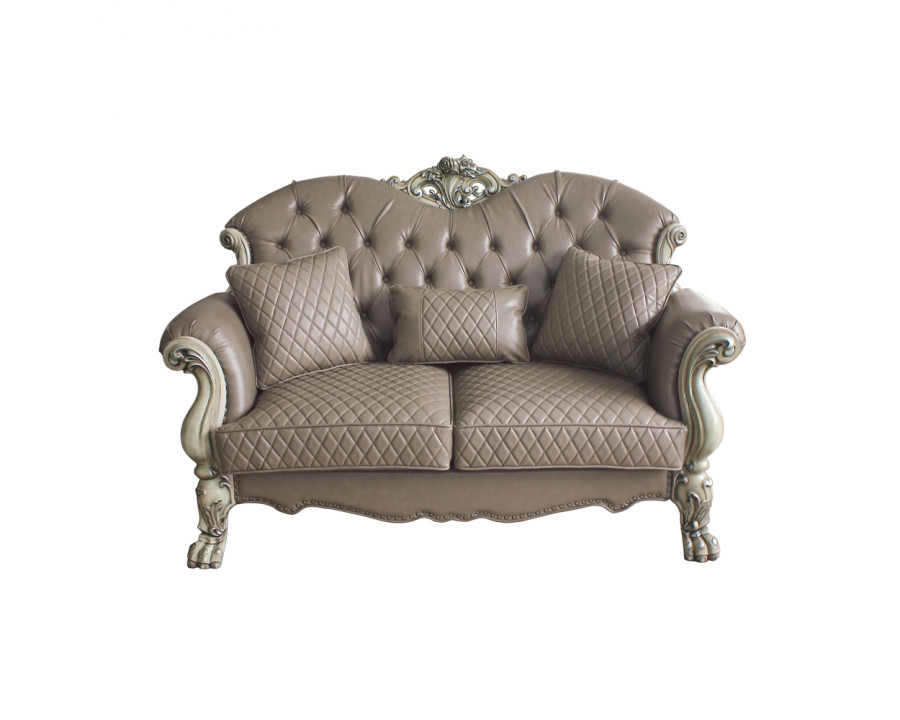 ACME - Dresden Loveseat with 3 Pillows