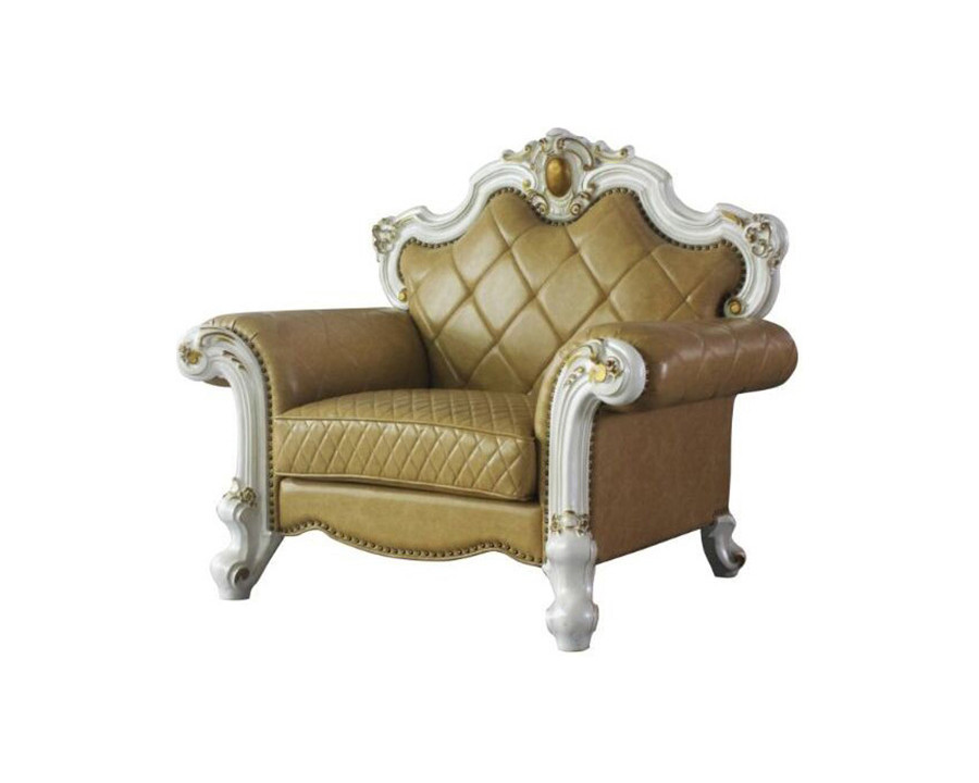 ACME Picardy Chair with 1 Pillow - Light Brown