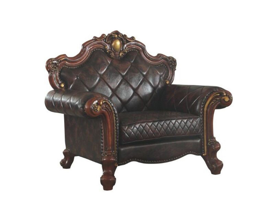 ACME Picardy Chair with 1 Pillow - Dark Brown