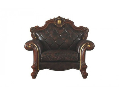 ACME Picardy Chair with 1 Pillow - Dark Brown