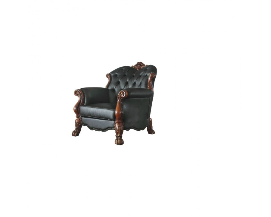 ACME Dresden Chair with Pillow - Synthetic/Cherry Oak