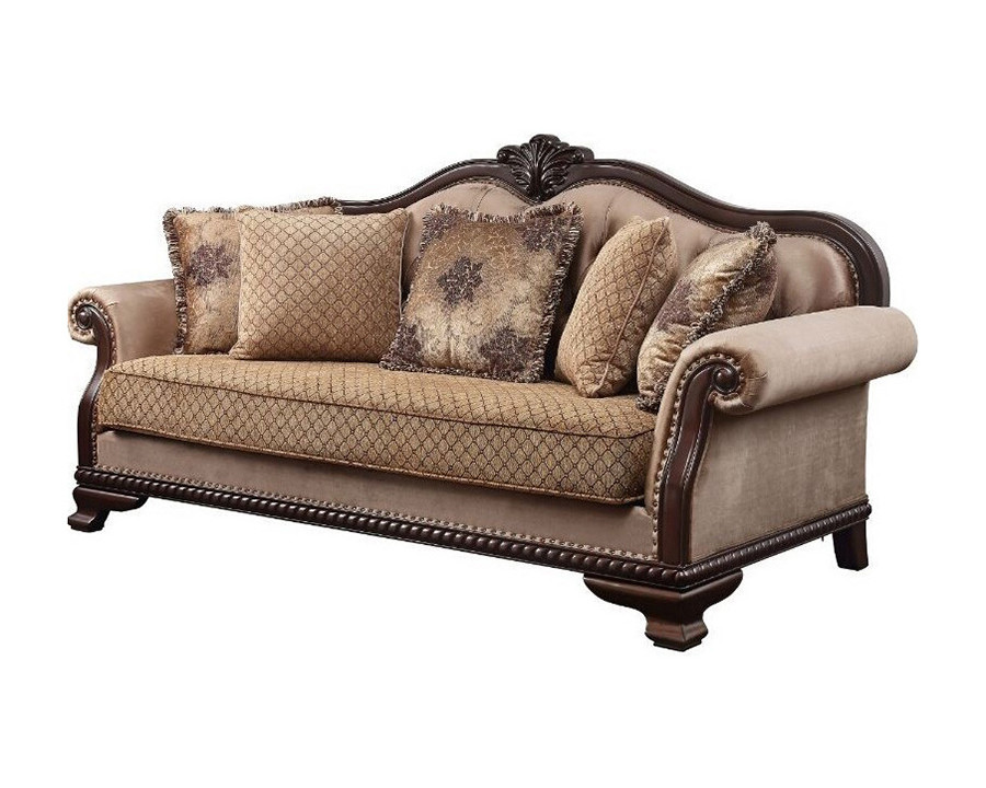 ACME - Chateau De Ville Sofa with 5 Pillows  (Same Lv01588) in Espresso