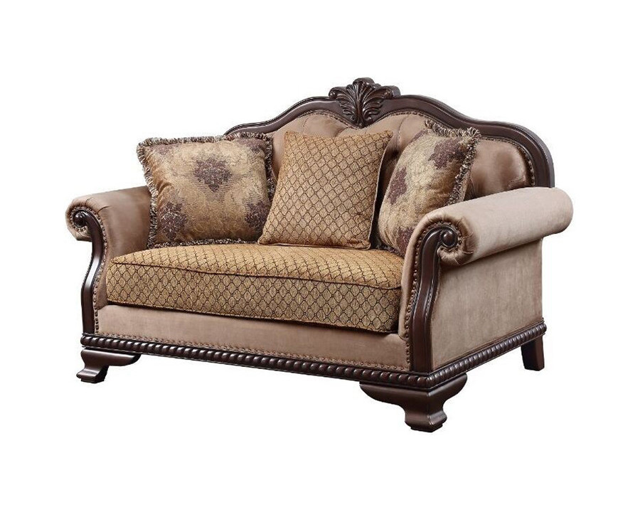 ACME - Chateau De Ville Loveseat with 3 Pillows (Same Lv01589) in Espresso