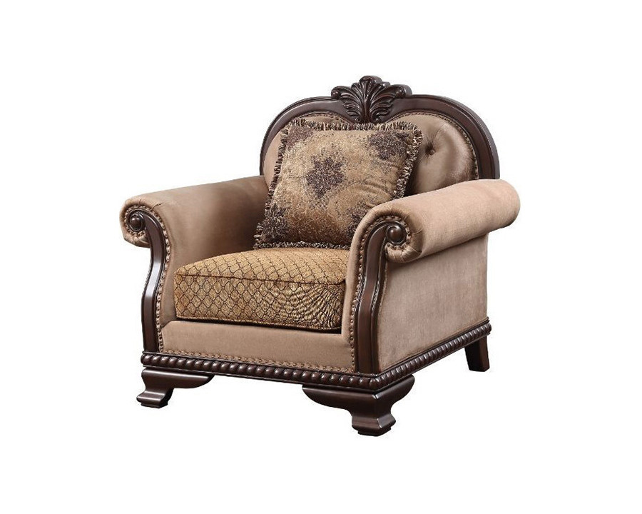 ACME - Chateau De Ville Chair with Pillow (Same Lv01590) in Espresso