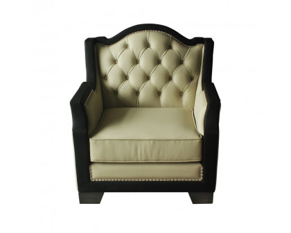 ACME™ House Beatrice Chair with Pillow - Beige /Black/Charcoal