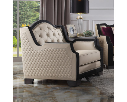 ACME™ House Beatrice Chair with Pillow - Beige /Black/Charcoal