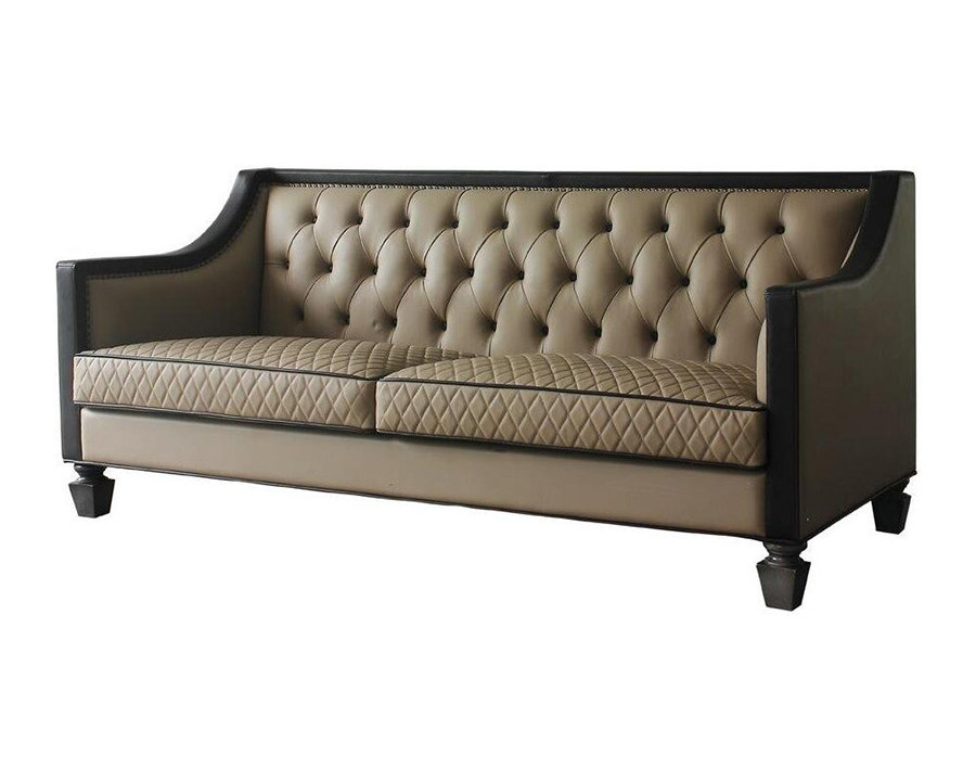 ACME - House Beatrice Sofa with 4 Pillows in Tan/Black/Charcoal