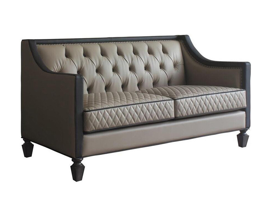 ACME - House Beatrice Loveseat with 3 Pillows in Tan/Black/Charcoal