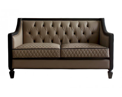 ACME - House Beatrice Loveseat with 3 Pillows in Tan/Black/Charcoal