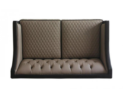 ACME - House Beatrice Loveseat with 3 Pillows in Tan/Black/Charcoal