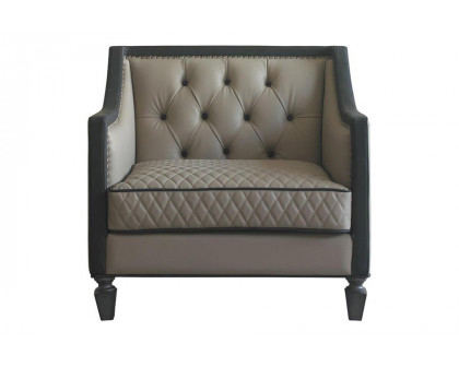 ACME - House Beatrice Chair with Pillow in Tan/Black/Charcoal