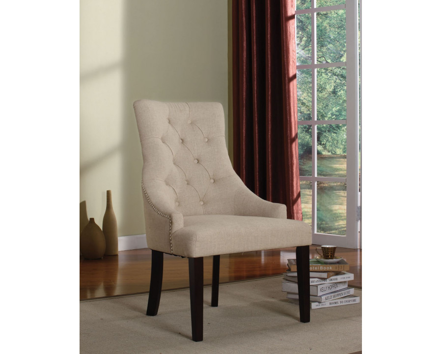 ACME Drogo Side Chair (2Pc) - Cream Walnut