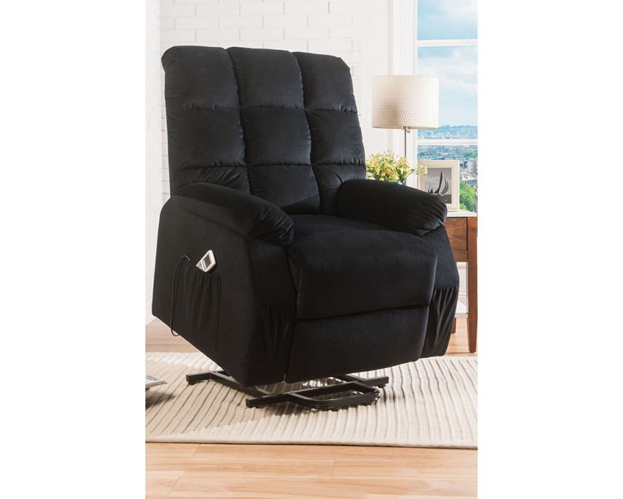 ACME Ipompea Power Lift and Massage Recliner - Black Velvet