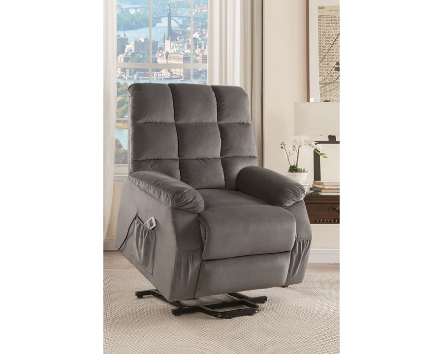 ACME Ipompea Power Lift and Massage Recliner - Gray Velvet