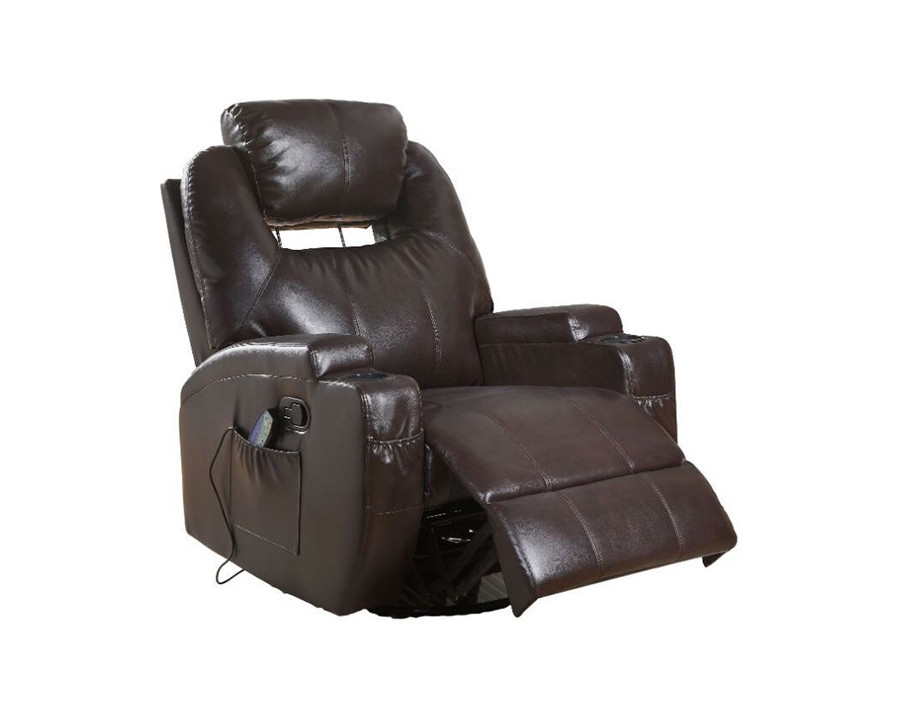 ACME - Waterlily Bonded Leather Match Swivel Rocker Recliner