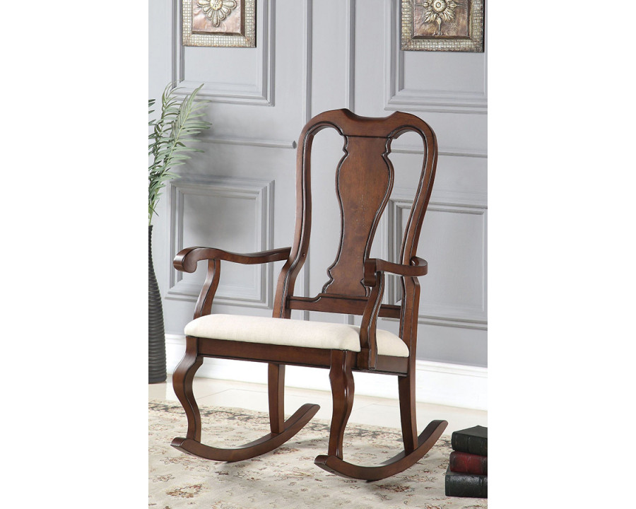 ACME - Sheim Rocking Chair in Beige/Cherry