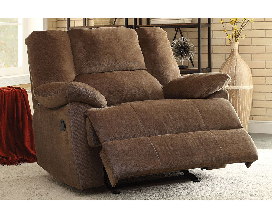 ACME - Oliver Motion Oversized Glider Recliner in Chocolate Corduroy