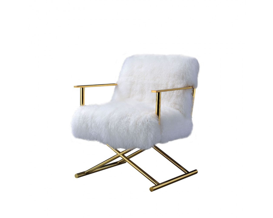 ACME - Bagley Accent Chair in Wool/Gold Brass