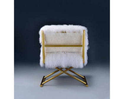 ACME™ Bagley Accent Chair - Wool/Gold Brass