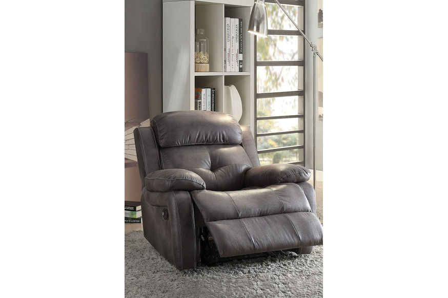 ACME™ Ashe Motion Recliner - Gray Polished Microfiber