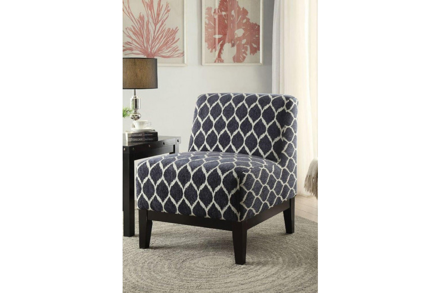 ACME™ Hinte Accent Chair - Dark Blue Chenille