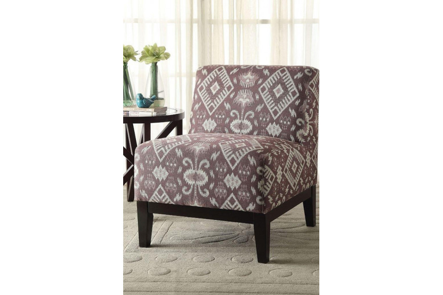 ACME™ Hinte Accent Chair - Brown Pattern Fabric