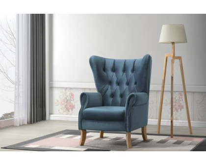 ACME Adonis Accent Chair - Azure Blue Velvet