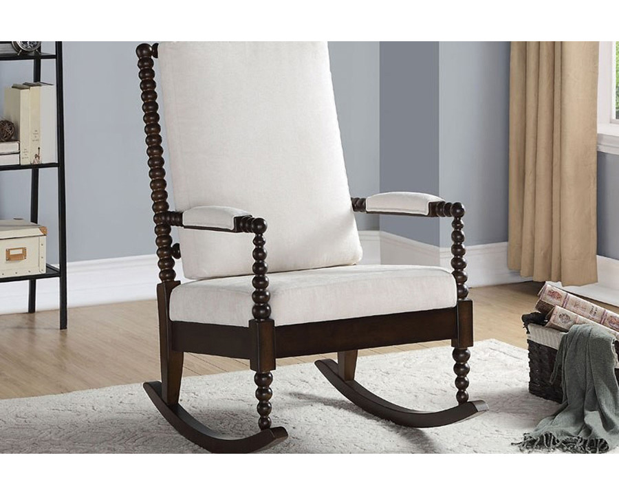 ACME Tristin Rocking Chair - Cream/Walnut