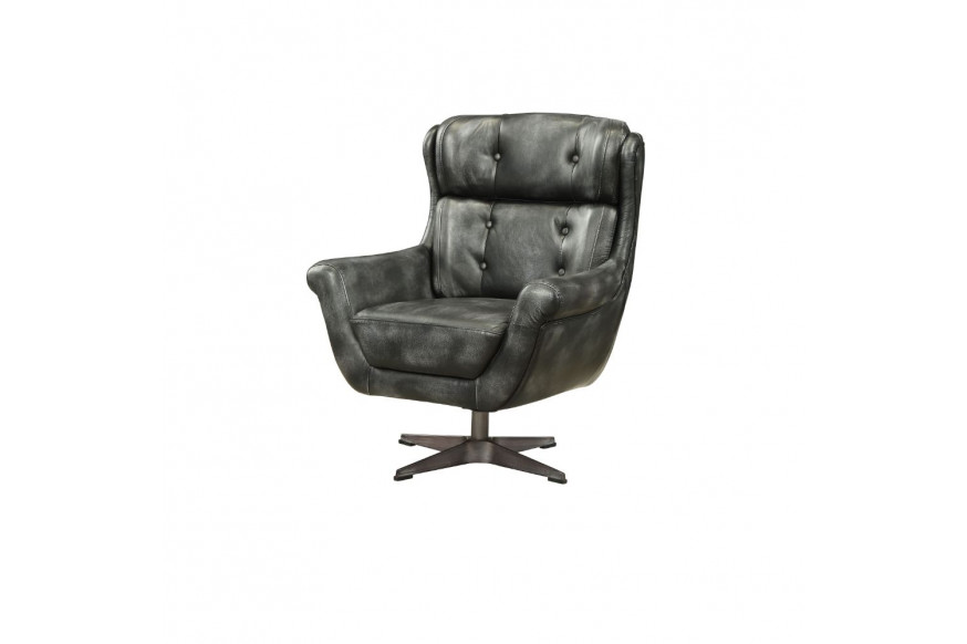 ACME™ Asotin Accent Chair with Swivel - Vintage Black