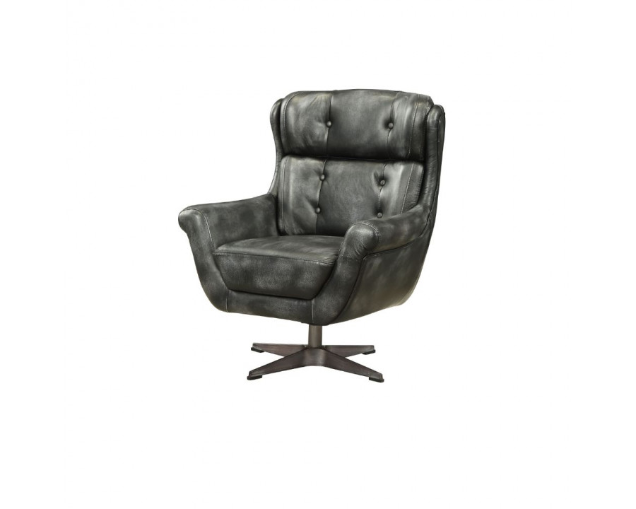 ACME - Asotin Accent Chair with Swivel in Vintage Black