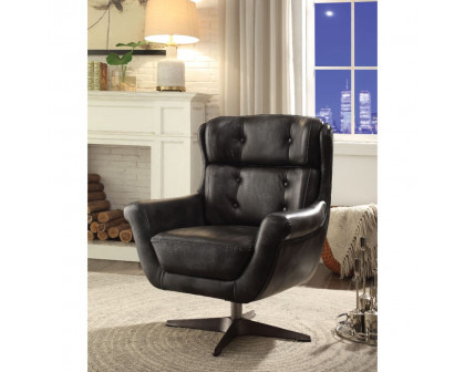 ACME™ Asotin Accent Chair with Swivel - Vintage Black