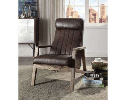 ACME - Emint Accent Chair in Distress Chocolate