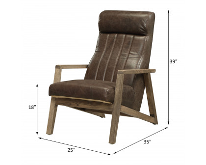 ACME - Emint Accent Chair in Distress Chocolate