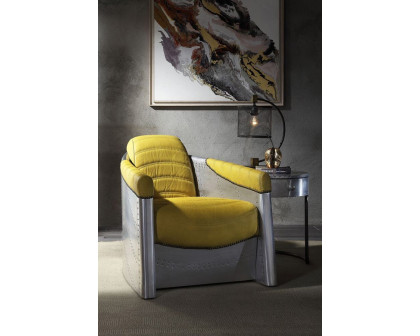 ACME™ Brancaster Accent Chair - Yellow/Aluminum