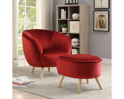 ACME™ Aisling Accent Chair - Red Velvet