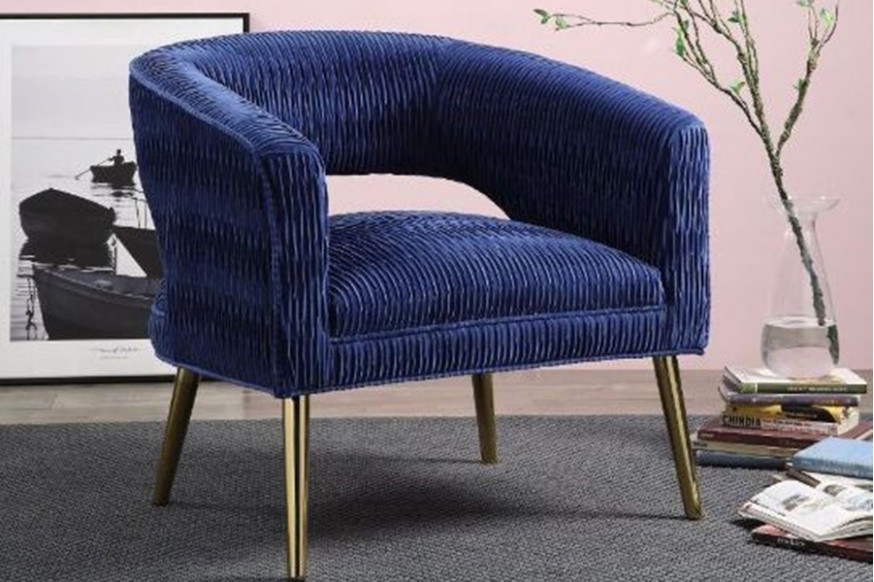 ACME™ Aistil Accent Chair - Blue/Gold