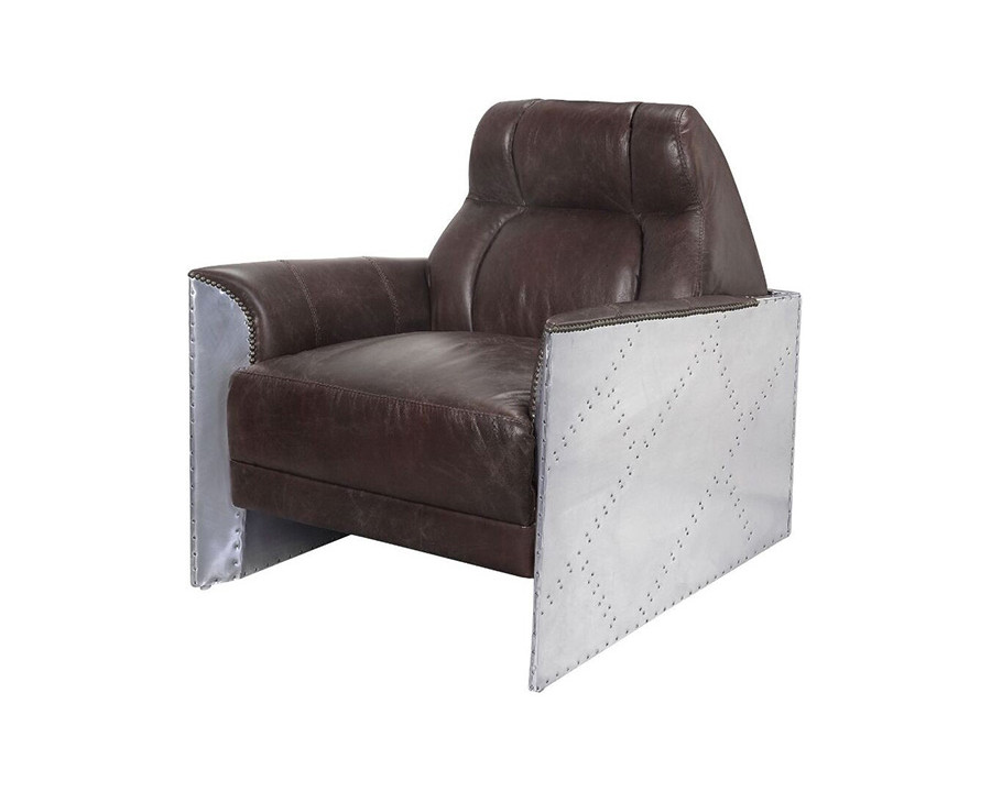 ACME Brancaster Accent Chair - Espresso/Aluminum