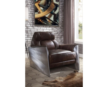 ACME Brancaster Accent Chair - Espresso/Aluminum