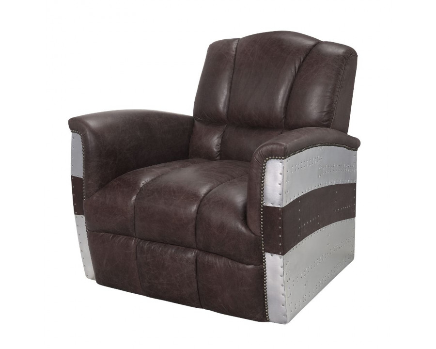 ACME - Brancaster Accent Chair in Retro Brown/Aluminum