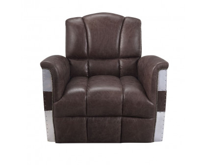 ACME™ Brancaster Accent Chair - Retro Brown/Aluminum