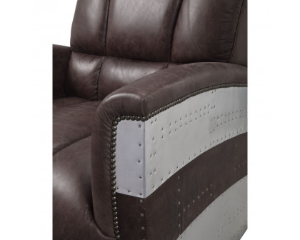 ACME™ Brancaster Accent Chair - Retro Brown/Aluminum