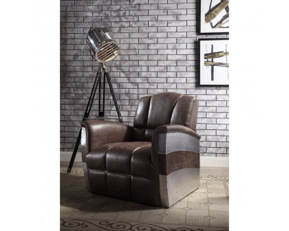 ACME™ Brancaster Accent Chair - Retro Brown/Aluminum