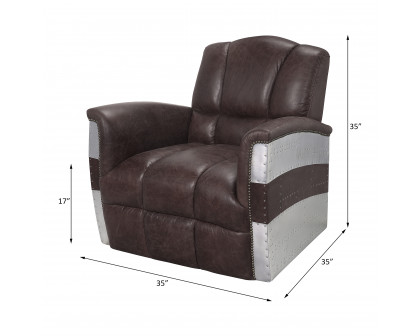 ACME - Brancaster Accent Chair in Retro Brown/Aluminum