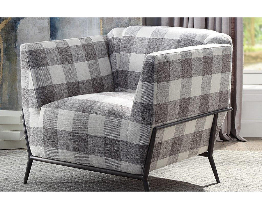 ACME - Niamey II Accent Chair in Pattern/Metal Frame Black