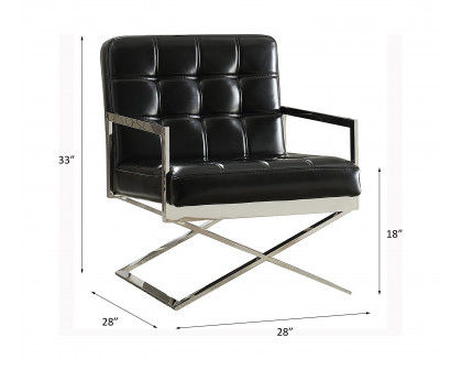 ACME™ Rafael Accent Chair - Black/Stainless Steel