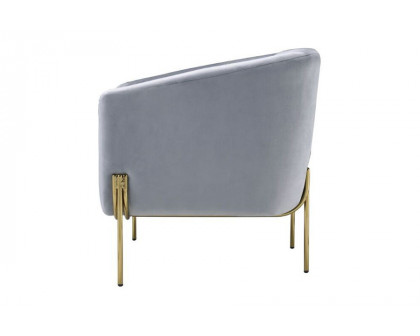 ACME Carlson Accent Chair - Gray Velvet and Gold