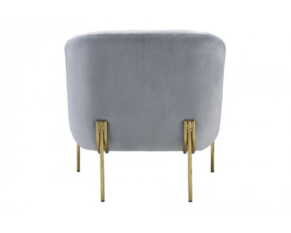 ACME Carlson Accent Chair - Gray Velvet and Gold