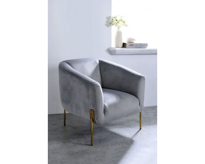 ACME Carlson Accent Chair - Gray Velvet and Gold