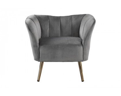 ACME™ Reese Accent Chair - Gray Velvet and Gold