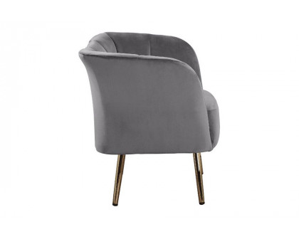 ACME™ Reese Accent Chair - Gray Velvet and Gold